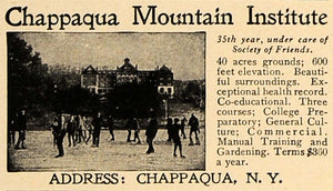 1906 Ad Chappaqua Mountain Institute College Skating - ORIGINAL ADVERTISING CL8