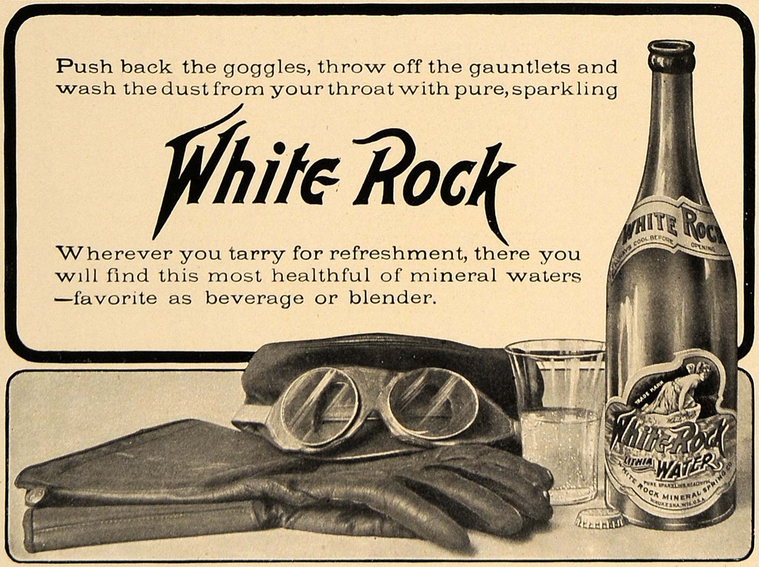 1906 Ad White Rock Mineral Spring Carbonated Water - ORIGINAL ADVERTISING CL8