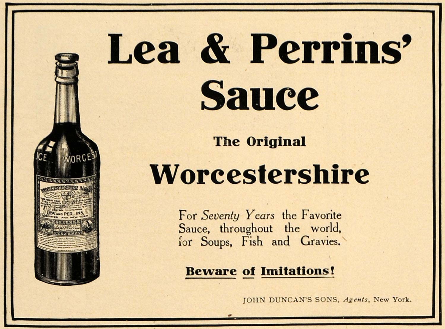 1906 Ad Lea Perrins Sauce Worcestershire Heinz Product - ORIGINAL CL9