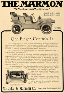 1906 Ad Model C & D Automobile Nordyke Marmon Company - ORIGINAL ADVERTISING CL9
