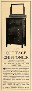 1906 Ad Cottage Chiffonier Furniture William Leavens Co - ORIGINAL CL9