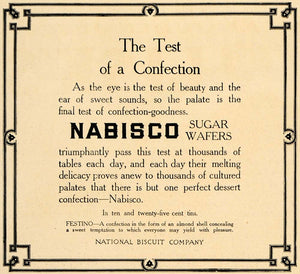 1906 Ad Nabisco Sugar Wafers Kraft Foods Largest Bakery - ORIGINAL CL9