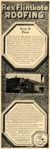 1906 Ad Faultless Rubber Company Ashland Flintkote Roof - ORIGINAL CL9
