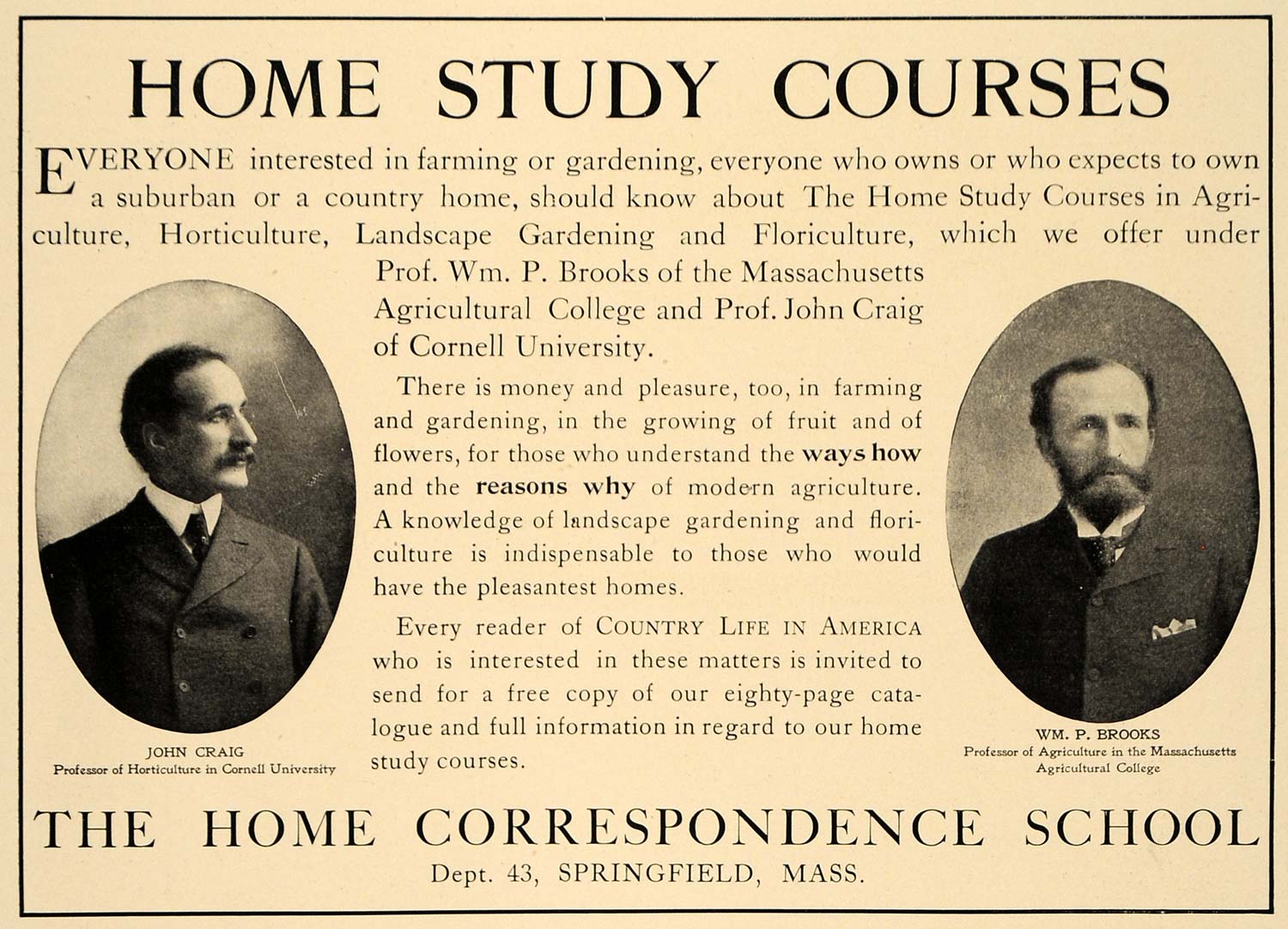 1906 Ad Home Correspondence School Course Cornell Craig - ORIGINAL CL9