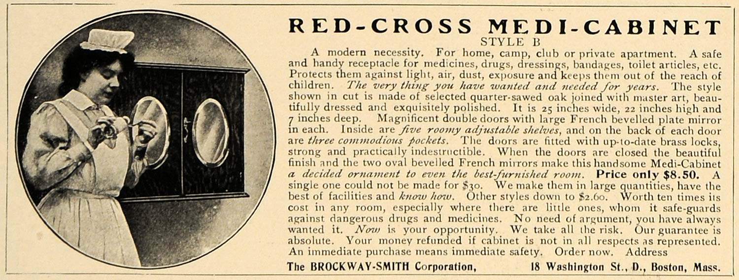 1906 Ad Red Cross Medi Brockway Smith Style B ORIGINAL ADVER