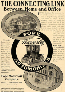 1906 Ad Model 26 C Pope Waverley Electric Automobile - ORIGINAL ADVERTISING CL9