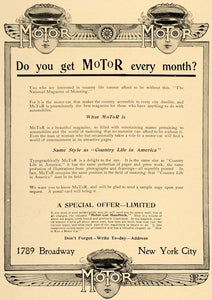 1906 Ad MoToR Automobile Magazine Motoring World Cars - ORIGINAL ADVERTISING CL9