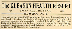 1906 Ad Sanitarium Gleason Health Resort Chemung Valley - ORIGINAL CL9