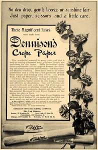 1906 Ad Rose Dennison Manufacturing Company Crepe Paper - ORIGINAL CL9