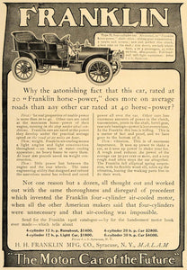 1906 Ad Type D Franklin Car 4 Cylinder Shaft Drive Gear - ORIGINAL CL9