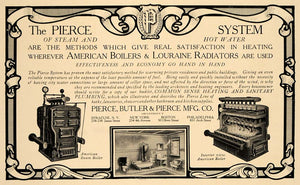 1906 Ad Pierce Butler American Boiler Louraine Radiator - ORIGINAL CL9