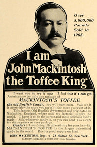 1906 Ad John Mackintosh Toffee King Old English Candy - ORIGINAL ADVERTISING CL9