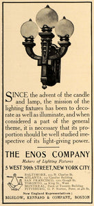 1907 Ad Home Decor Light Fixture Enos Company Kennard - ORIGINAL ADVERTISING CL9