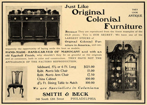1907 Ad Furniture Smith & Beck Sideboard China Cabinet - ORIGINAL CL9