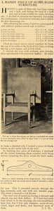 1907 Article How To Build Hall Bench Card Table Combo - ORIGINAL ADVERTISING CL9
