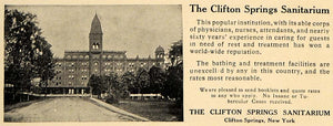 1907 Ad Clifton Springs Sanitarium God Dream Health Spa - ORIGINAL CL9