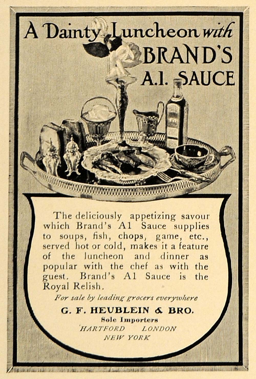 1907 Ad King George IV Brands A1 Sauce Kraft Foods Tray - ORIGINAL CL9