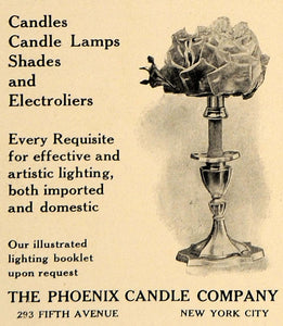 1907 Ad Lamp Shades Home Decor Phoenix Candle Company - ORIGINAL ADVERTISING CL9