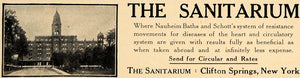 1907 Ad Clifton Springs Sanitarium Nauheim Baths New York Richardsonian CL9