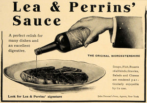 1907 Ad Lea Perrins Worcestershire Sauce Steak J Duncan - ORIGINAL CL9