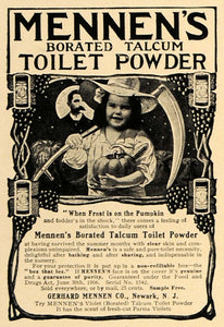 1907 Ad Gerhard Mennen's Talcum Toilet Powder Girl - ORIGINAL ADVERTISING CL9