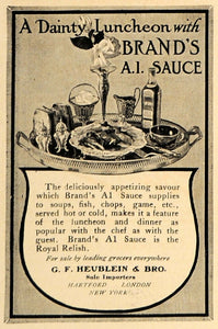 1907 Ad G F Heublein Brand's A1 Sauce Luncheon Tray - ORIGINAL ADVERTISING CL9