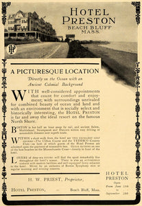 1906 Ad Hotel Preston Beach Bluff Lodging Vacation Trip - ORIGINAL CL9
