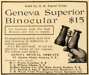 1906 Ad Geneva Optical Superior Binocular Vintage - ORIGINAL ADVERTISING CL9