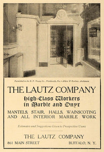 1906 Ad Lautz Workers in Marble & Dnyx Interior Design - ORIGINAL CL9