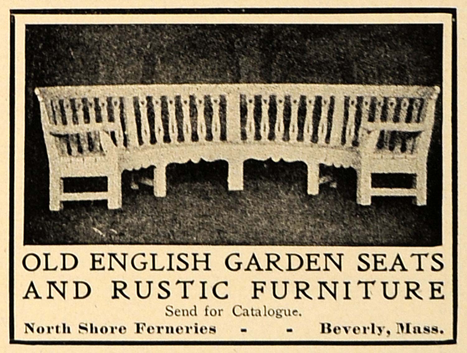 1906 Ad North Shore Ferneries Old English Furniture - ORIGINAL ADVERTISING CL9