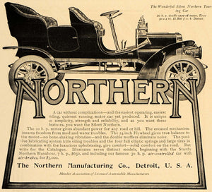 1906 Ad Northern Manufacturing Touring Car Detroit - ORIGINAL ADVERTISING CL9