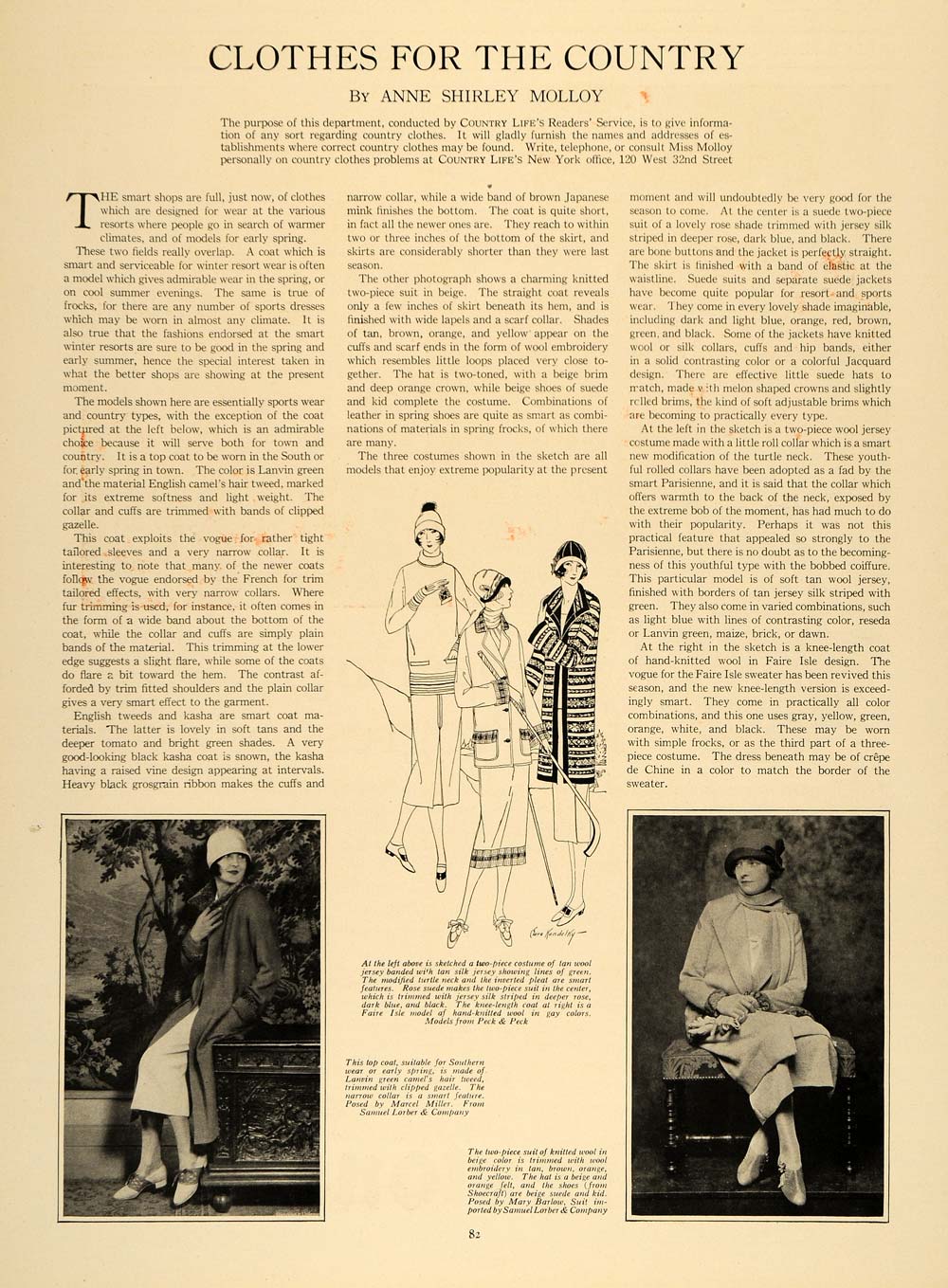1925 Article Country Fashion Anne Shirley Molloy Fabric - ORIGINAL CL9