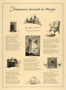 1923 Print Davis Treasures Furniture Lurelle Guild Desk ORIGINAL HISTORIC CL9