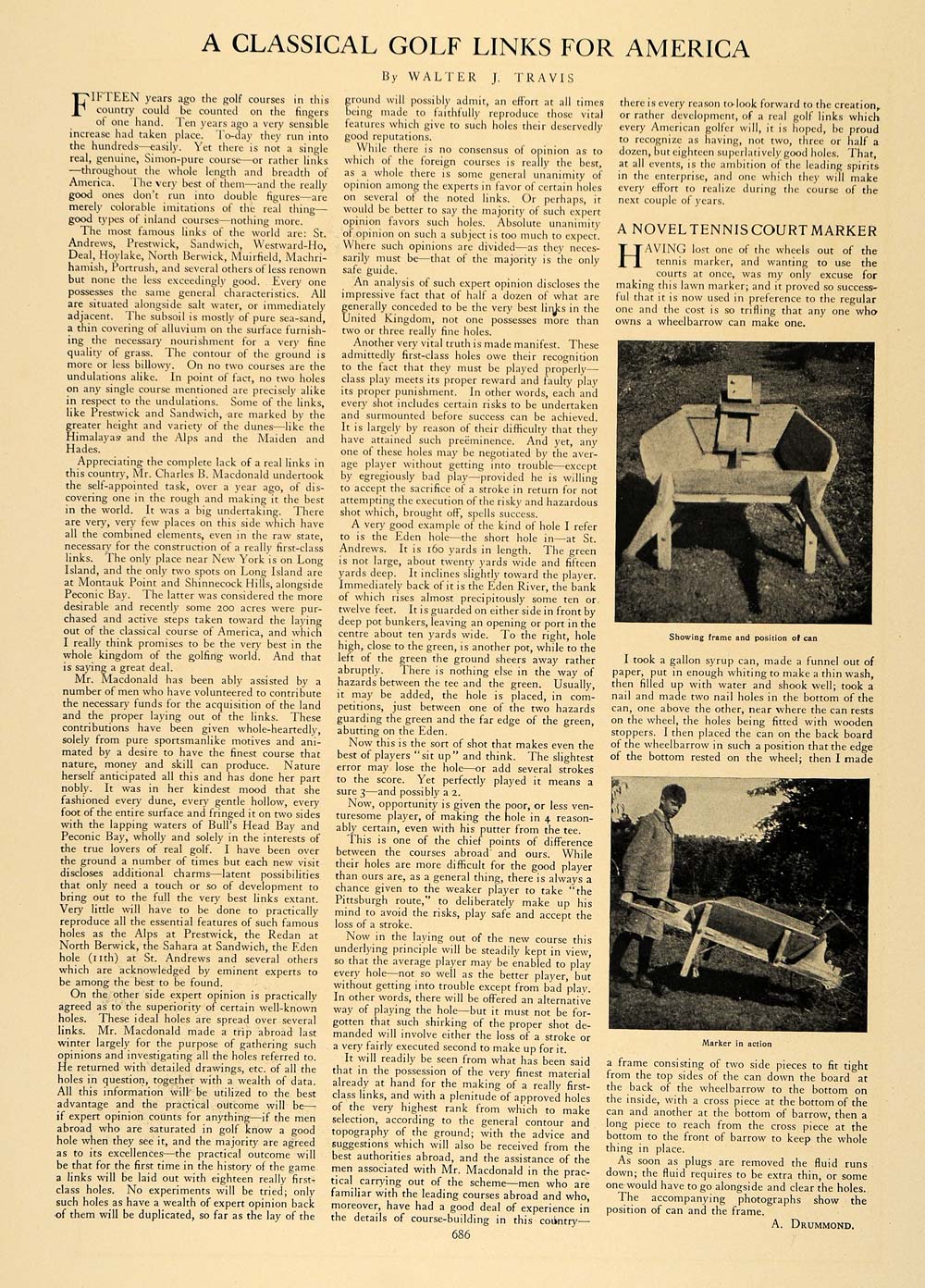 1907 Article Golf Ball Links Marker Drummond Macdonald - ORIGINAL CL9
