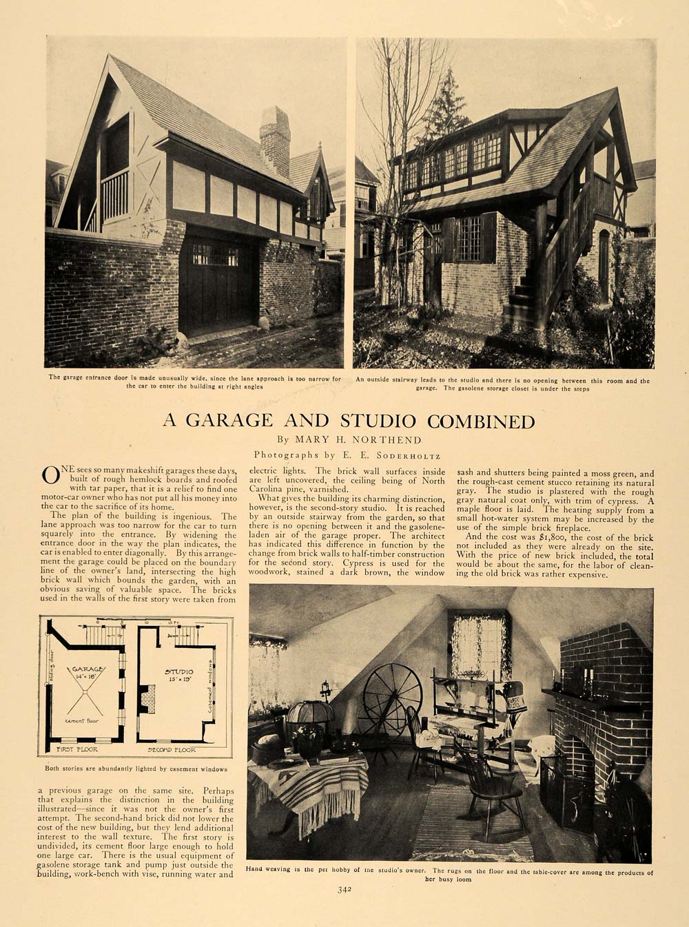1907 Article Garage Studio Northend Soderholtz Loom Rug - ORIGINAL CL9