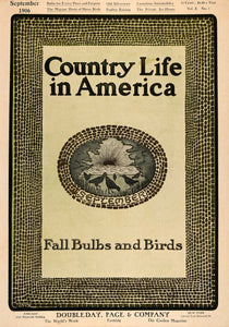1906 Cover Fall Bulbs Birds Country Life America Sept. - ORIGINAL CL9
