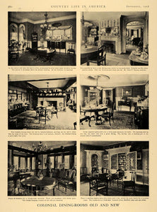 1907 Print Colonial Decor Dining Rooms John Benson - ORIGINAL HISTORIC IMAGE CL9
