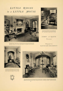 1924 Print Little Rooms Inside House Ethel Reeve Furniture Mattie Edwards CLA1