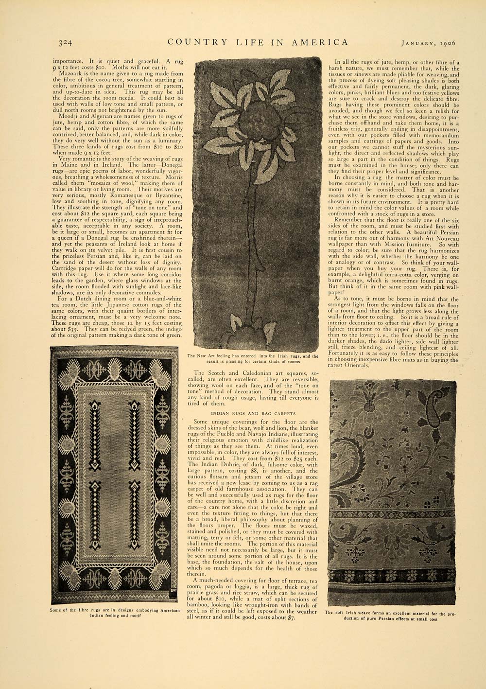 1906 Article Rugs Home Interior Decor Print Pattern Donegal New Art Woven CLA1