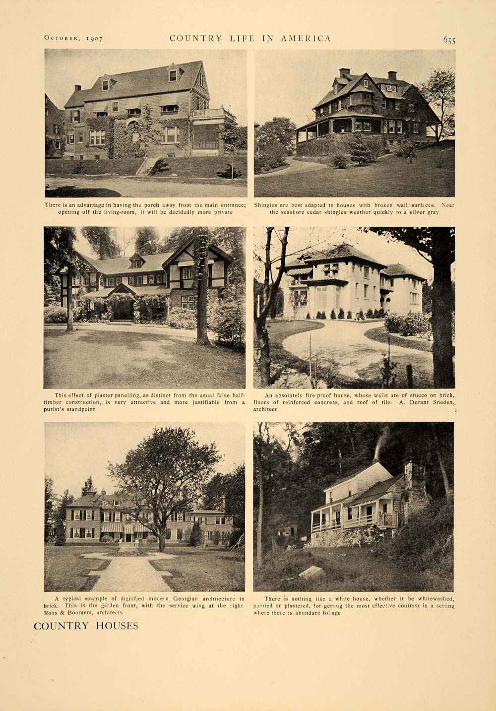 1907 Article American Country Architecture Decorative Landscaping William CLA1