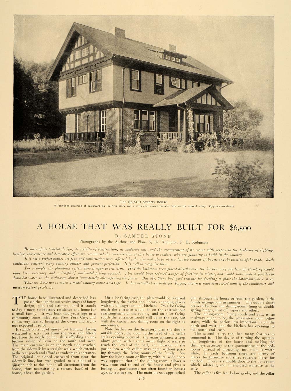 1906 Article Country Home Improvement Construction Architecture Masonry CLA1