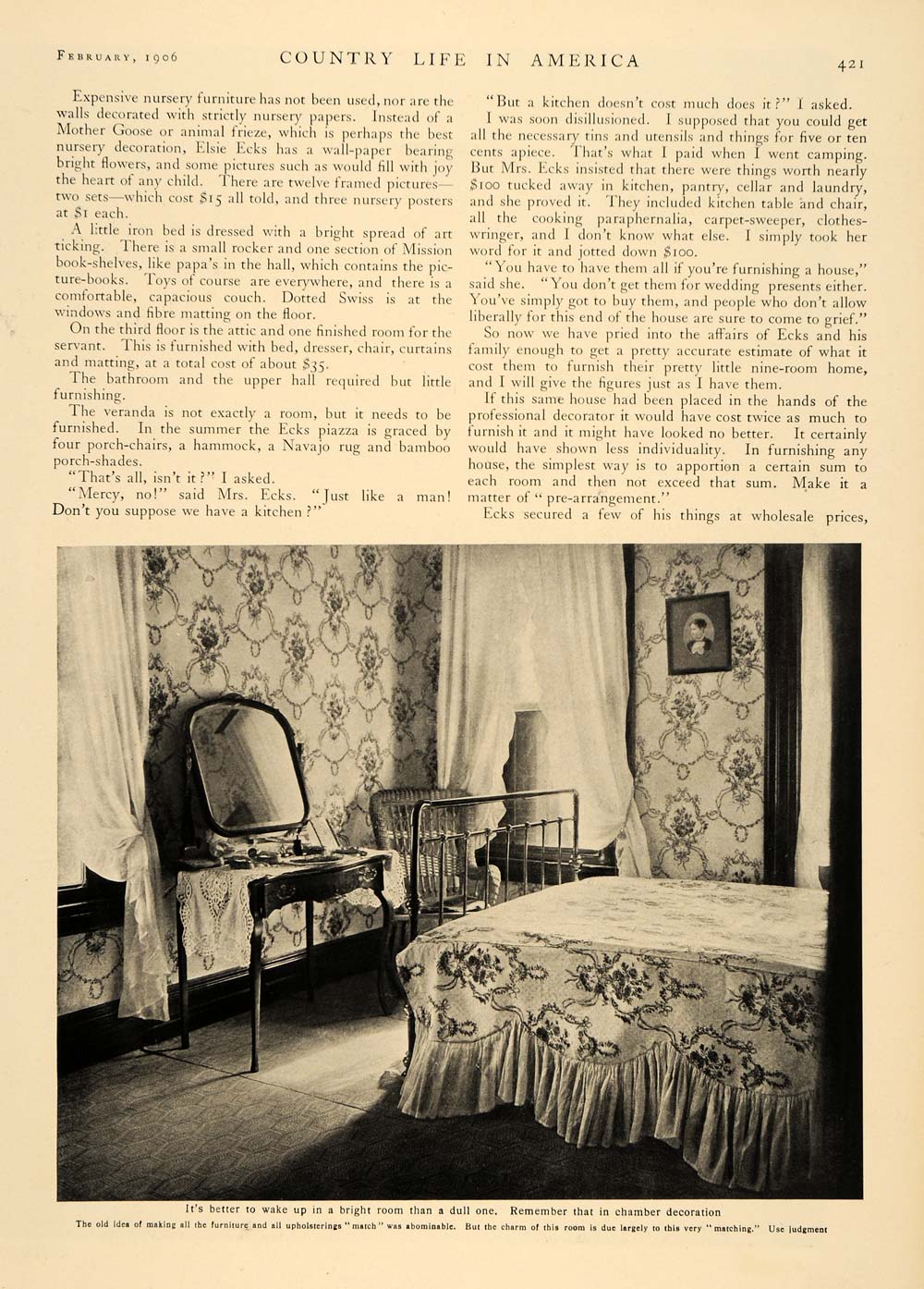 1906 Article Ecks Home Inexpensive Interior Decorating Furnishings CLA1