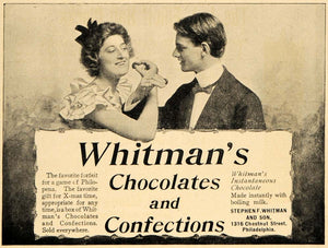 1899 Ad Stephen Whitman Son Chocolate Confections Candy 1316 Chestnut St CM1