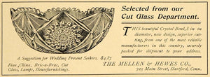 1899 Ad Mellen Hewes Cut Glass Punch Bowl Wedding Present Gift Bric-a-Brac CM1