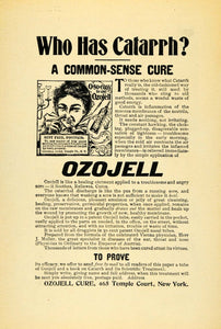 1900 Ad Catarrh Common-Sense Cure Ozojell 465 Temple Court NY Vienna Herr CM1