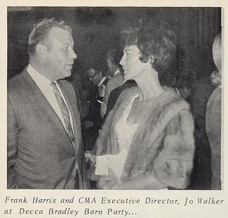 1966 Print Frank Harris CMA Director Jo Walker Party - ORIGINAL HISTORIC CML