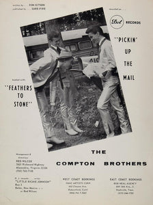 1967 Ad Compton Brothers Country Music Mail Mailbox - ORIGINAL CML