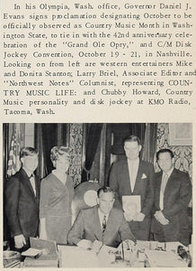 1967 Print Country Music Month Governor Daniel J. Evans ORIGINAL HISTORIC CML