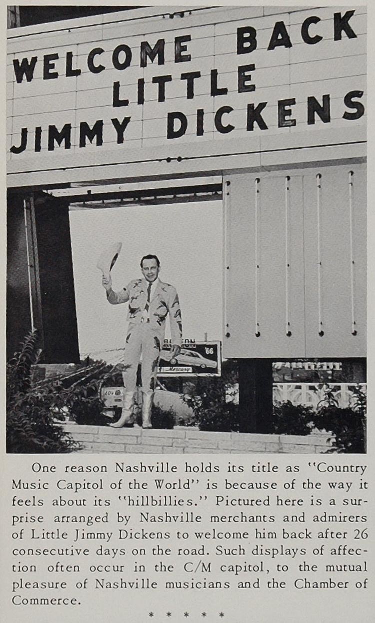 1966 Print Little Jimmy Dickens Welcome Back Nashville ORIGINAL HISTORIC CML