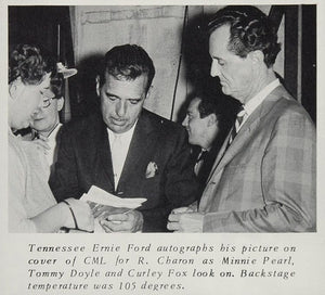 1966 Print Tennessee Ernie Ford Curly Fox Minnie Pearl ORIGINAL HISTORIC CML